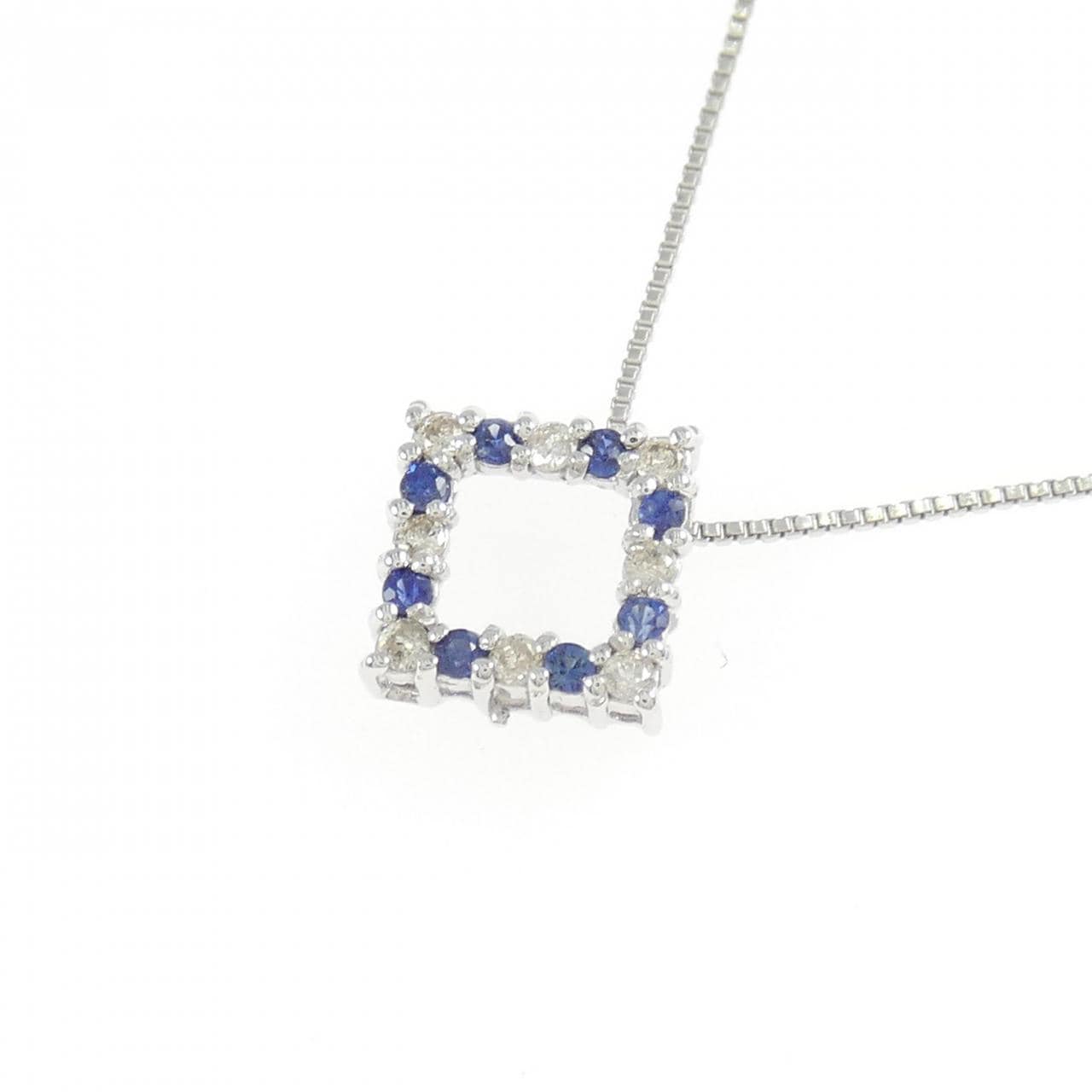 K18WG サファイヤ ネックレス 0.10CT