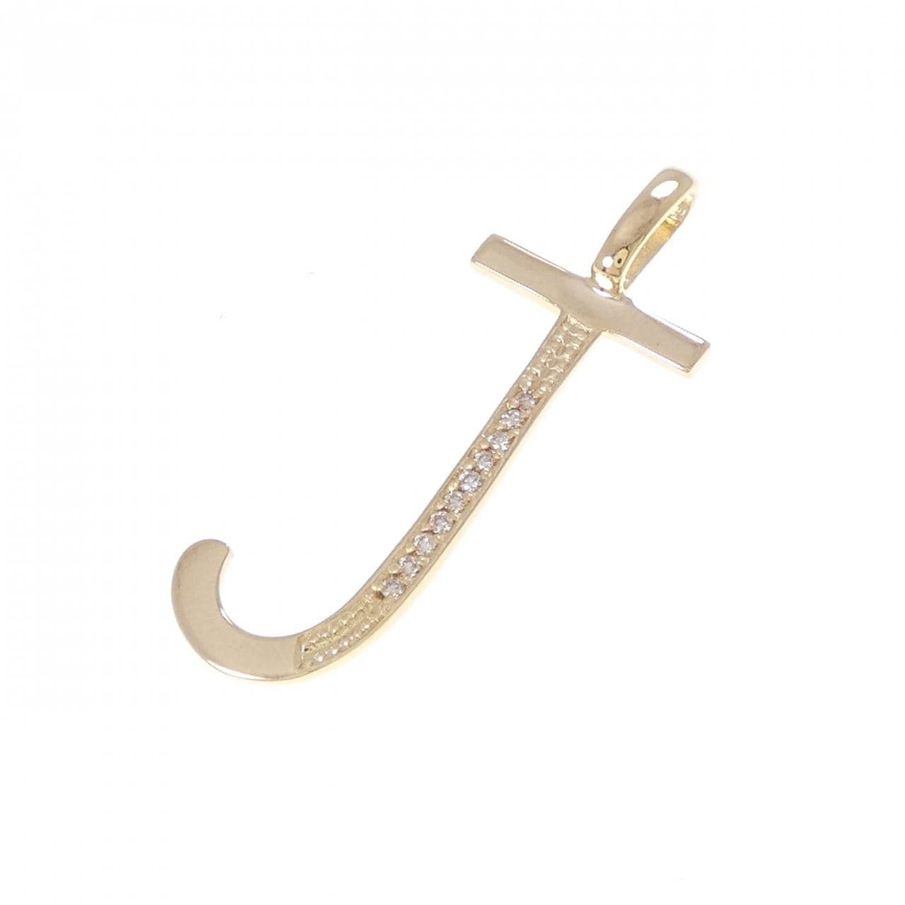K18YG イニシャルJ ダイヤモンド ペンダント 0.05CT