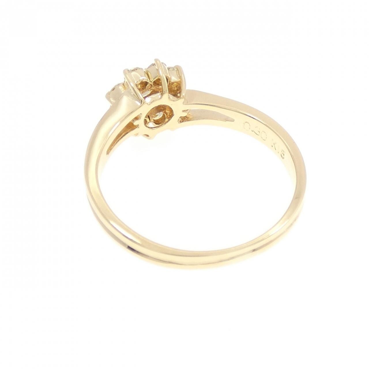 K18YG フラワー ダイヤモンド リング 0.30CT