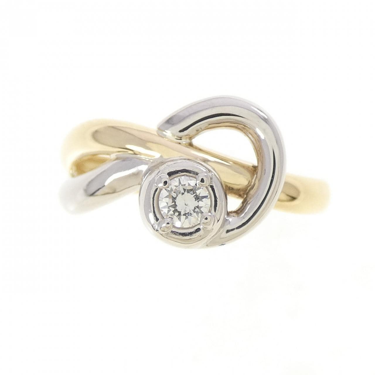 K18YG/PT900 ダイヤモンド リング 0.12CT