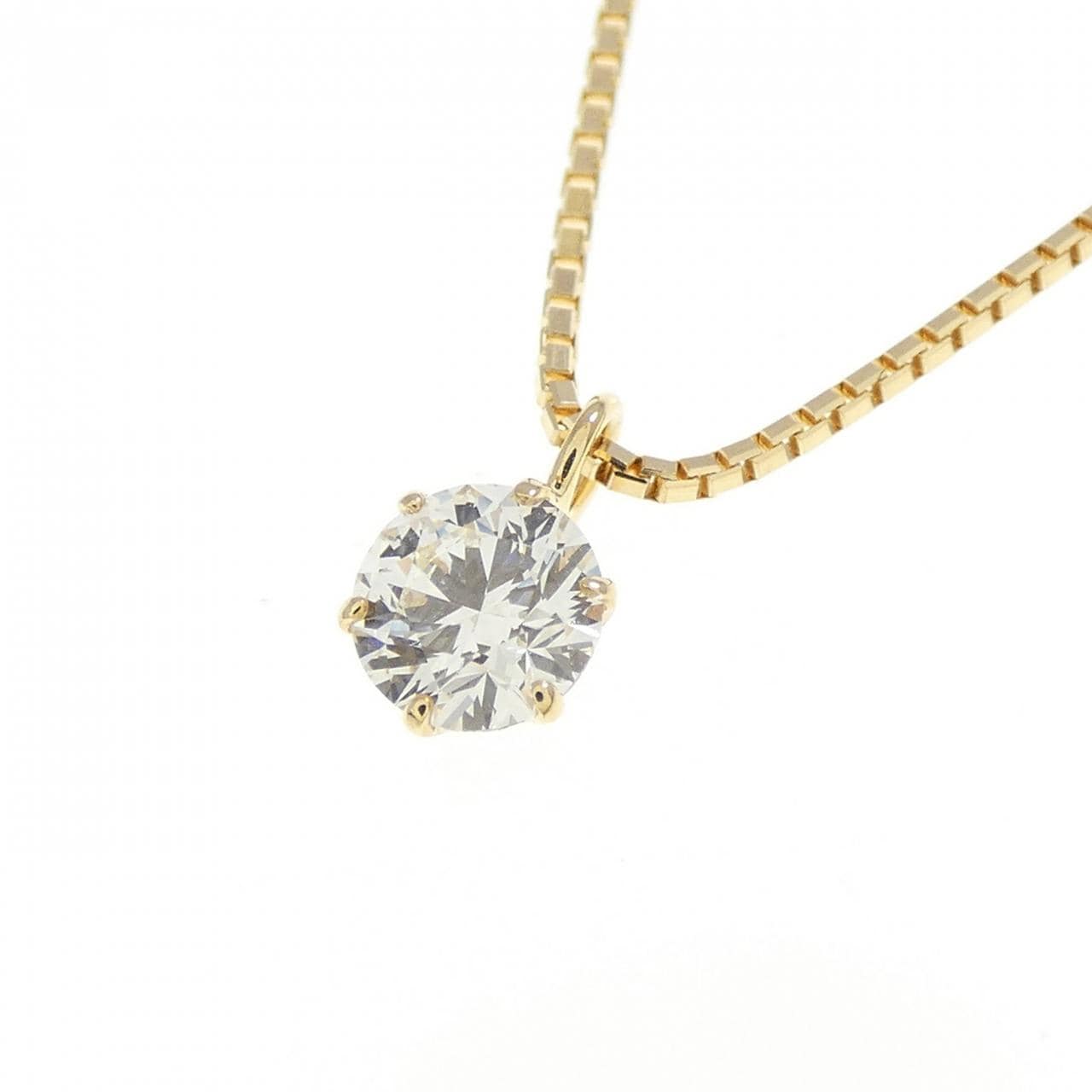 K18YG ソリティア ダイヤモンド ネックレス 0.257CT