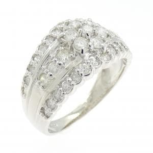 PT900 フラワー ダイヤモンド リング 1.0CT