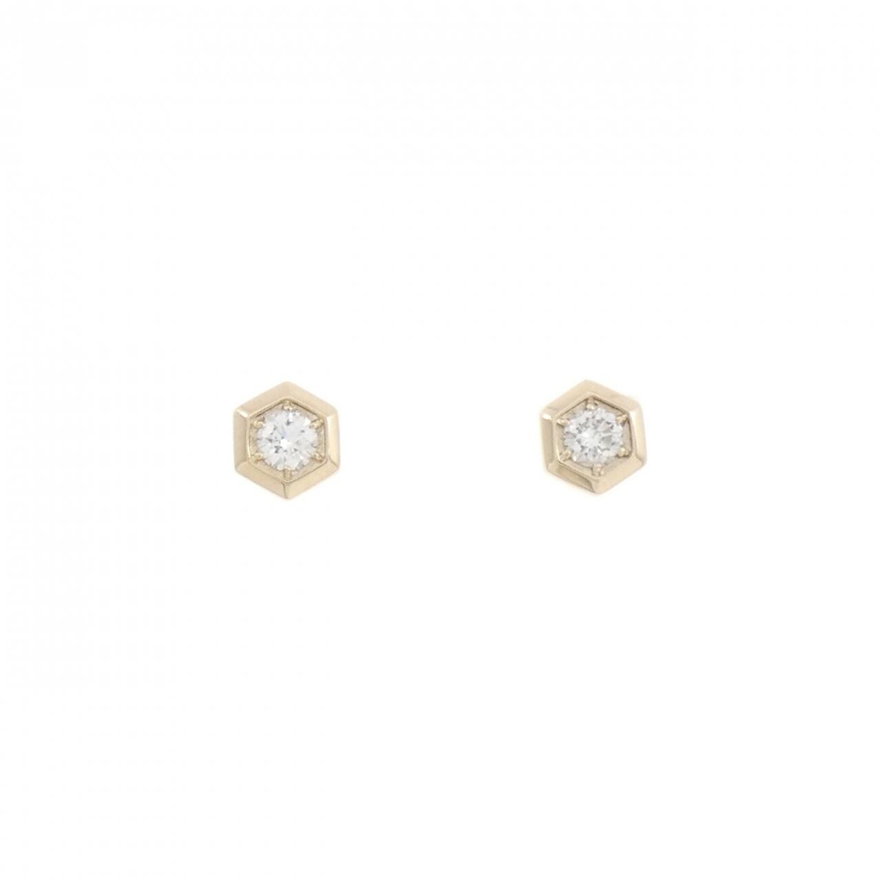 【リメイク】K10YG ダイヤモンド ピアス 0.14CT