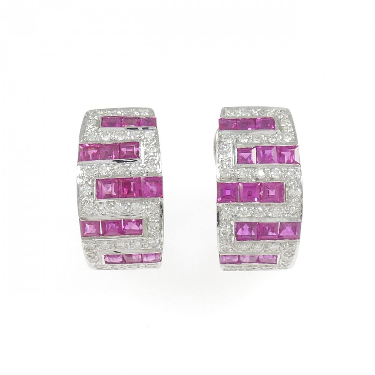 750WG ルビー ピアス/イヤリング 2.72CT