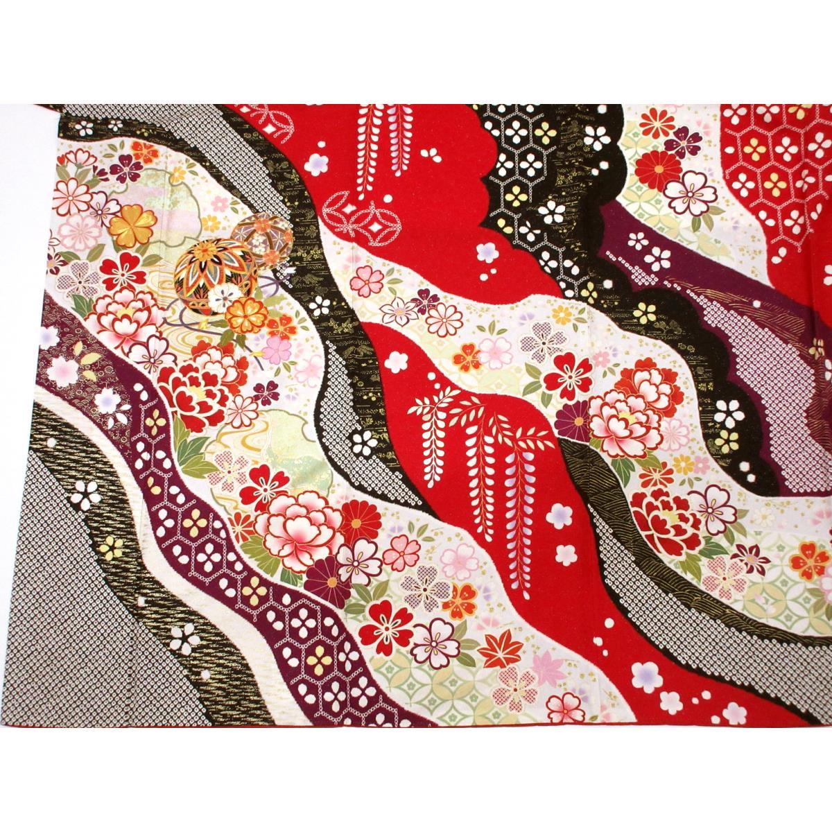 振袖　友禅金彩加工　きもの・長襦袢　２点セット