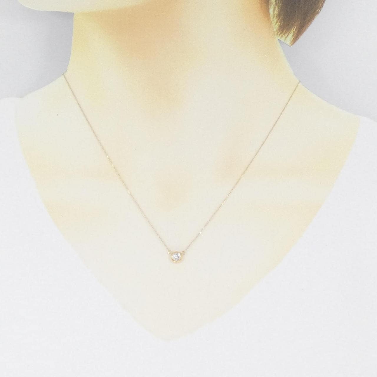 K18YG ソリティア ダイヤモンド ネックレス 0.20CT