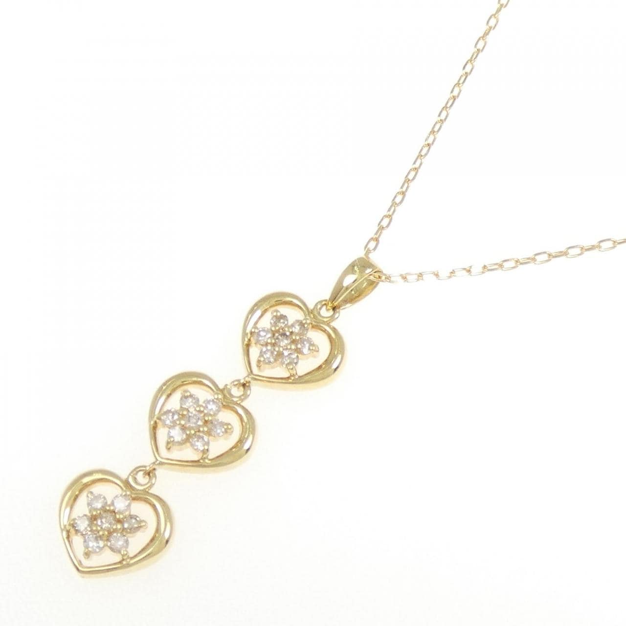 K18YG heart Diamond necklace