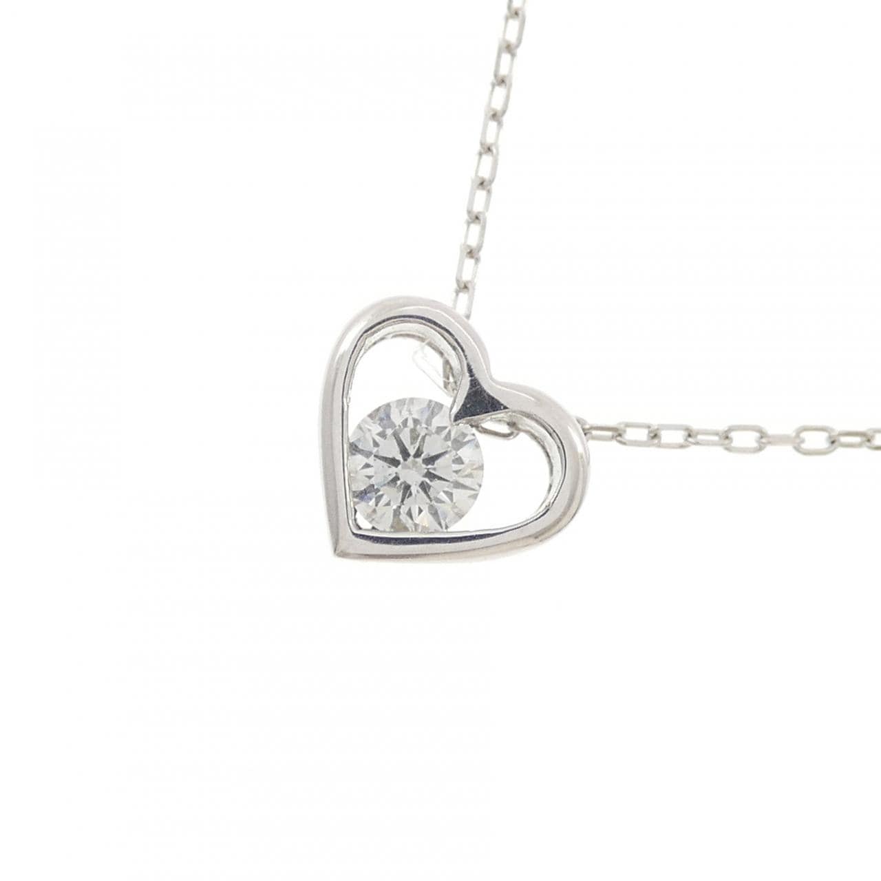PT900/PT850 ハート ダイヤモンド ネックレス 0.266CT