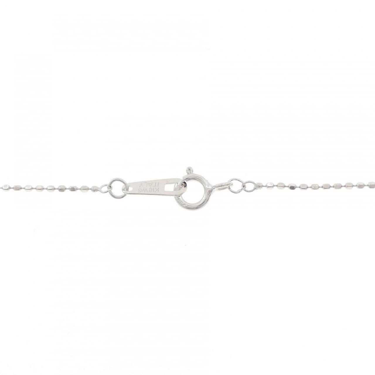 K18WG ハート×キー ダイヤモンド ネックレス 0.26CT