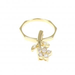 K18YG フラワー ダイヤモンド リング 0.32CT