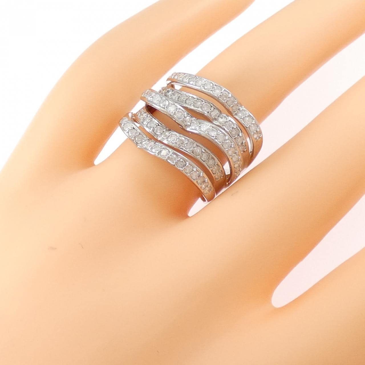 K18WG ダイヤモンド リング 1.00CT