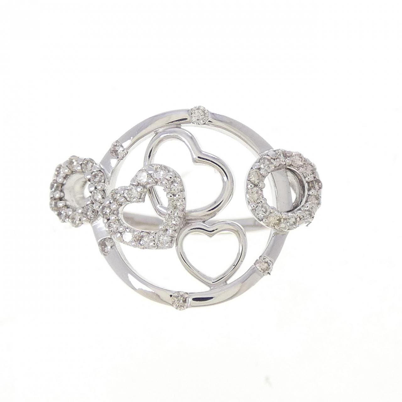 K18WG ハート ダイヤモンド リング 0.27CT