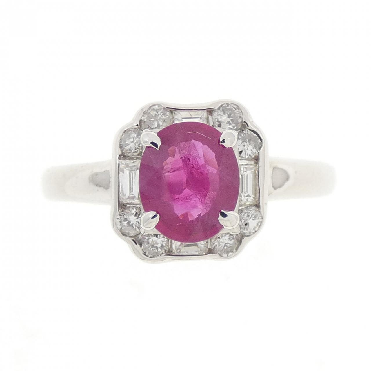 K18WG ルビー リング 0.73CT