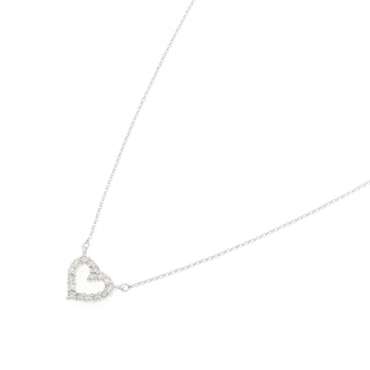 K18WG ハート ダイヤモンド ネックレス 0.2CT