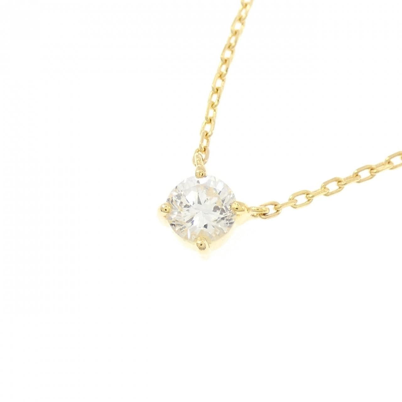 K18YG ソリティア ダイヤモンド ネックレス 0.43CT