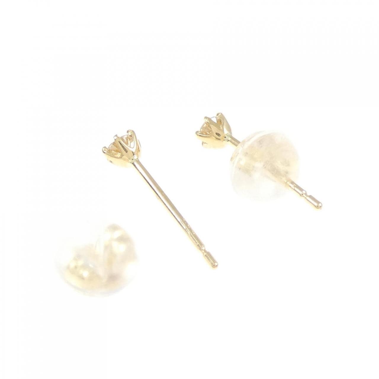 K18YG ソリティア ダイヤモンド ピアス 0.10CT