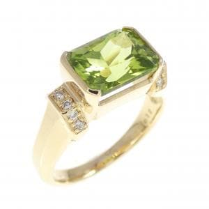 K18YG ペリドット リング 2.87CT