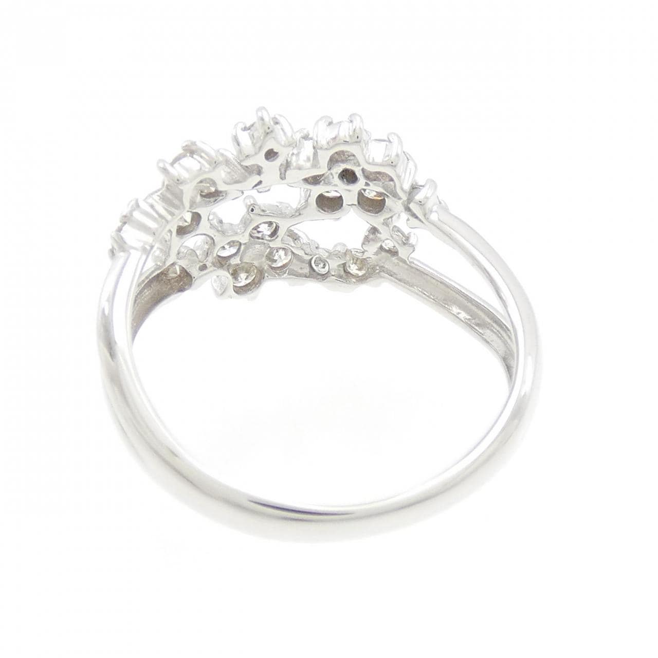 K18WG Flower Diamond Ring 0.56CT