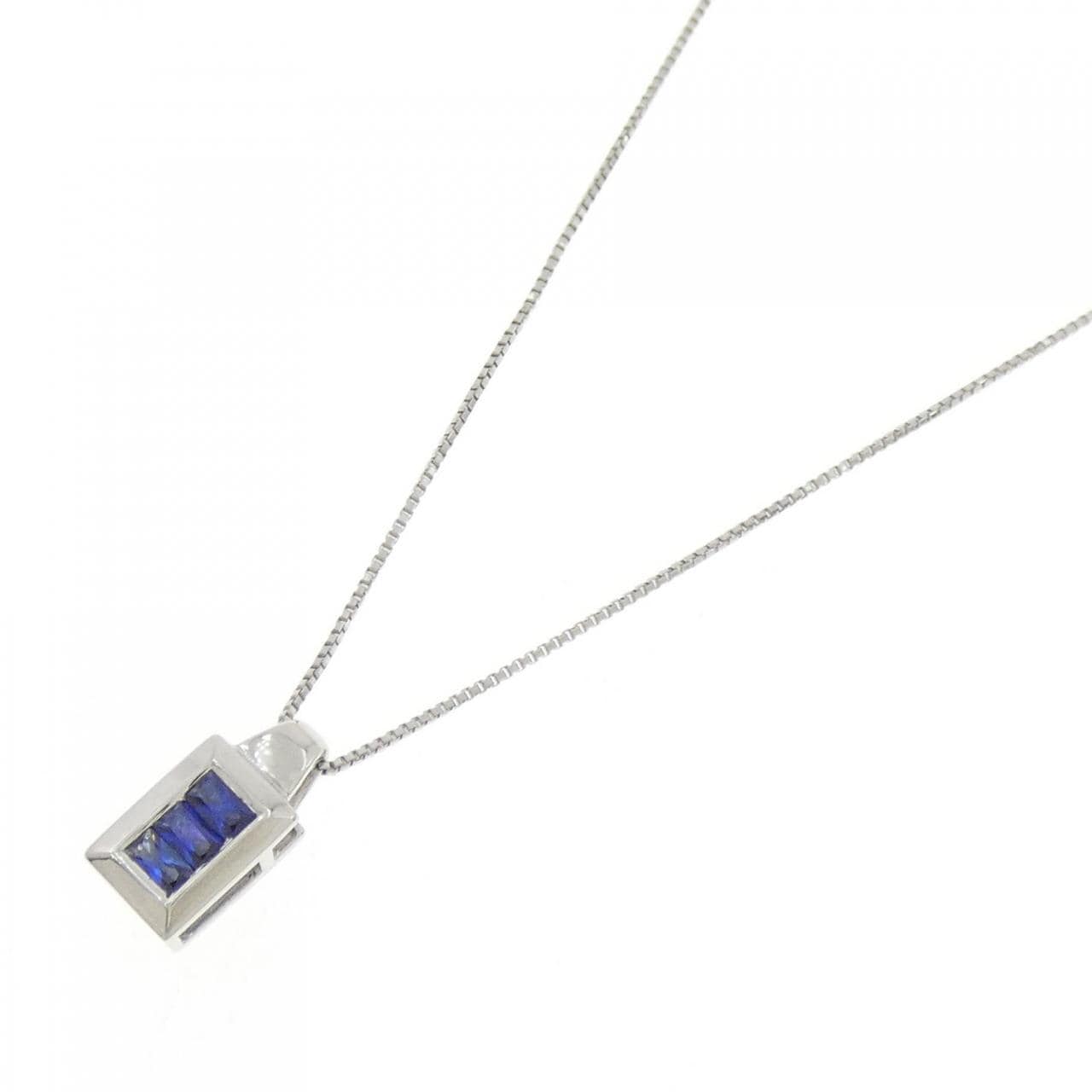 PT蓝宝石项链0.45CT