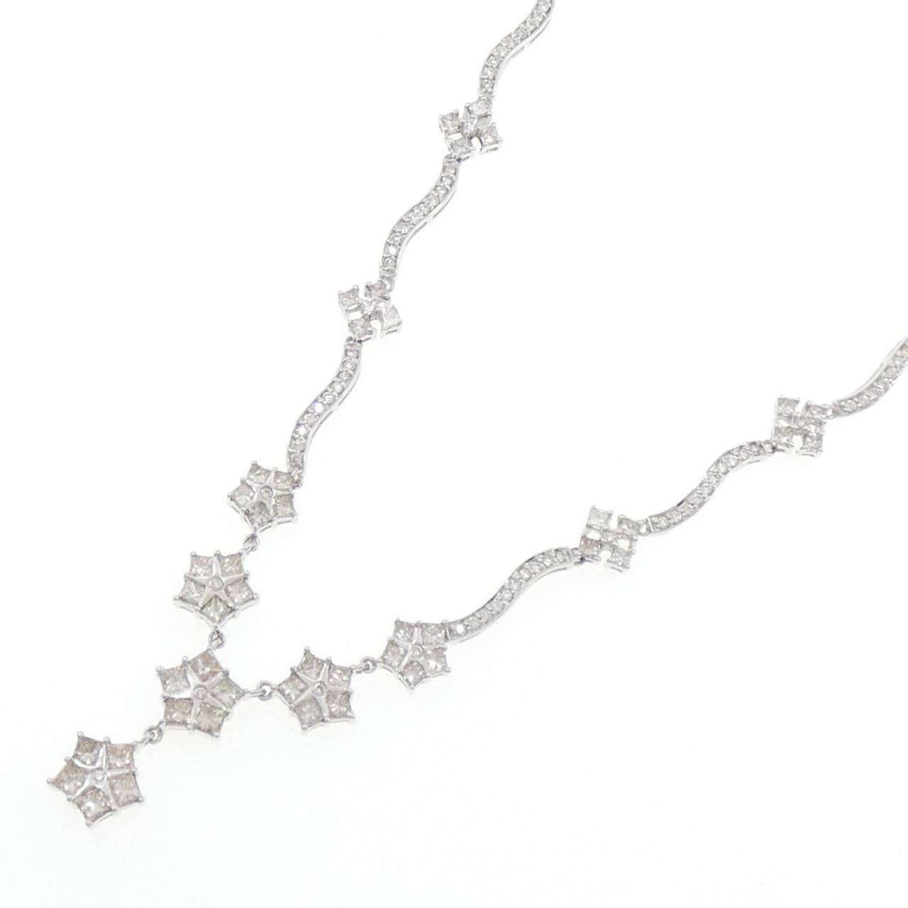 K18WG ダイヤモンド ネックレス 3.50CT