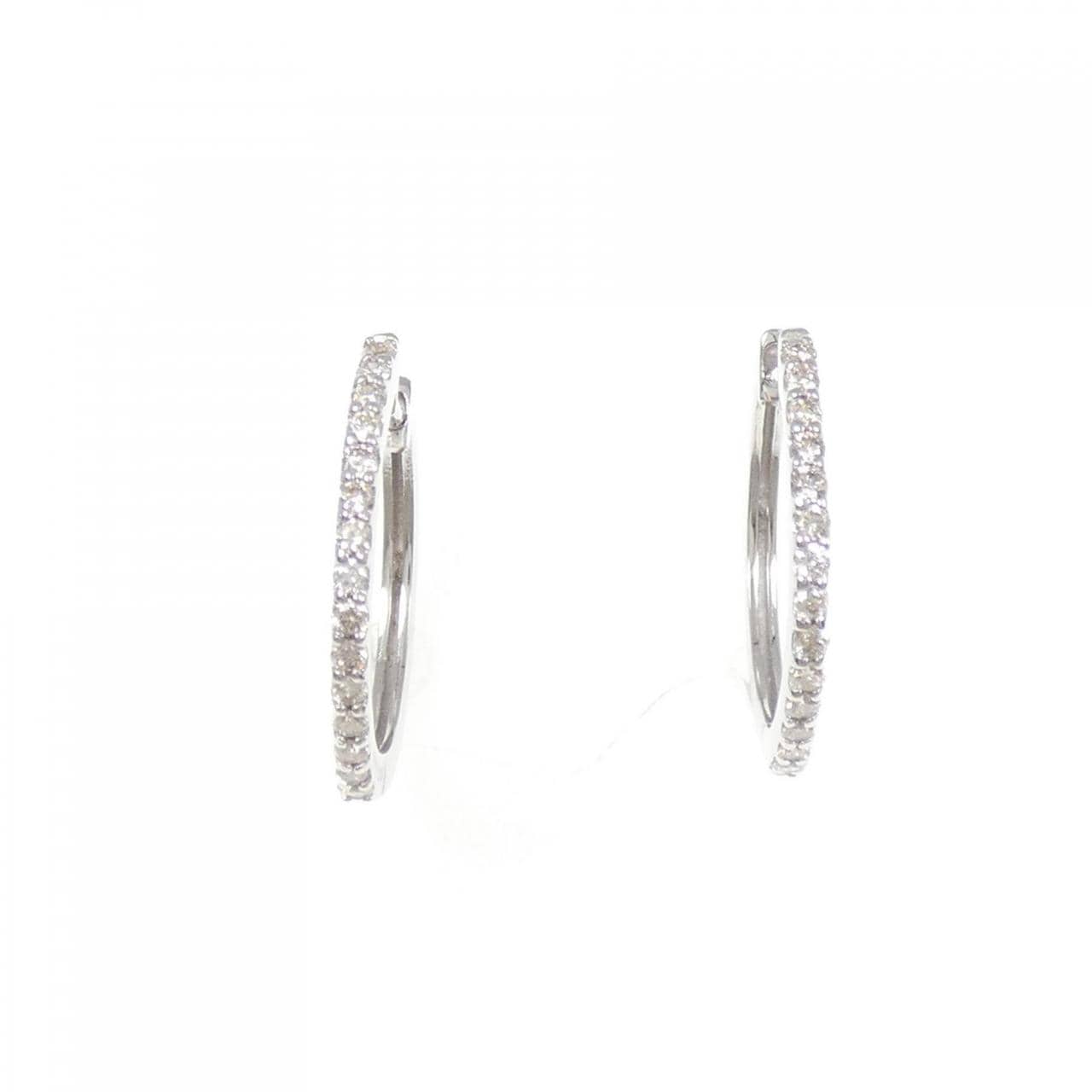 【新品】K18WG ダイヤモンド フープ ピアス 0.30CT