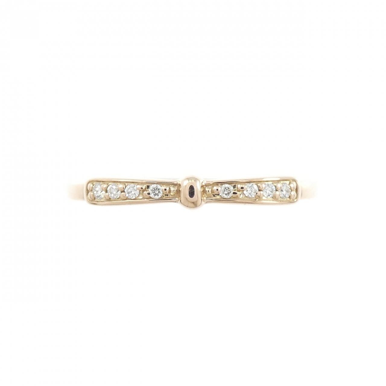 4゜C リボン ダイヤモンド リング