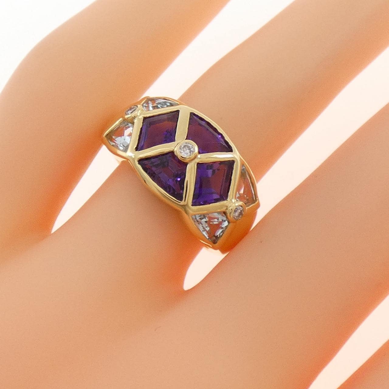 K18YG カラーストーン リング