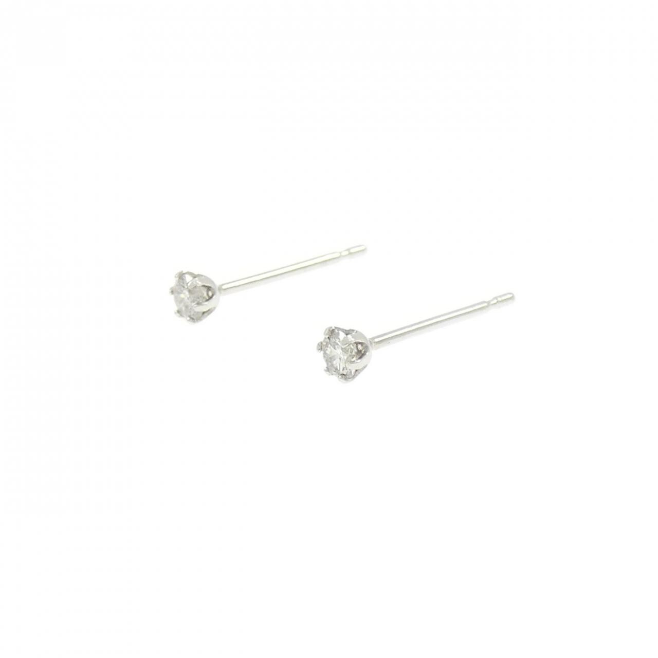 PT900 ソリティア ダイヤモンド ピアス 0.10CT