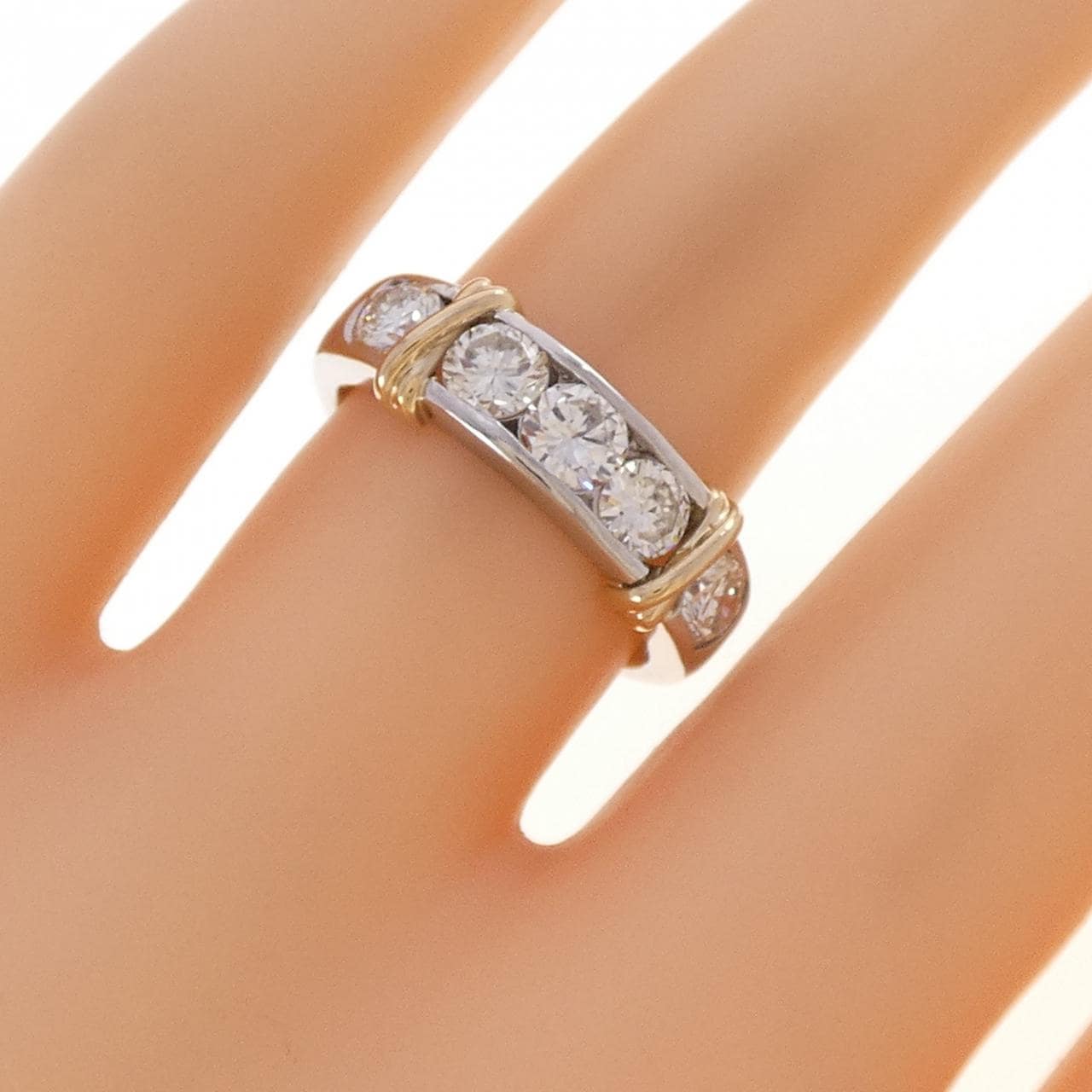 K18YG/PT900 ダイヤモンド リング 1.00CT