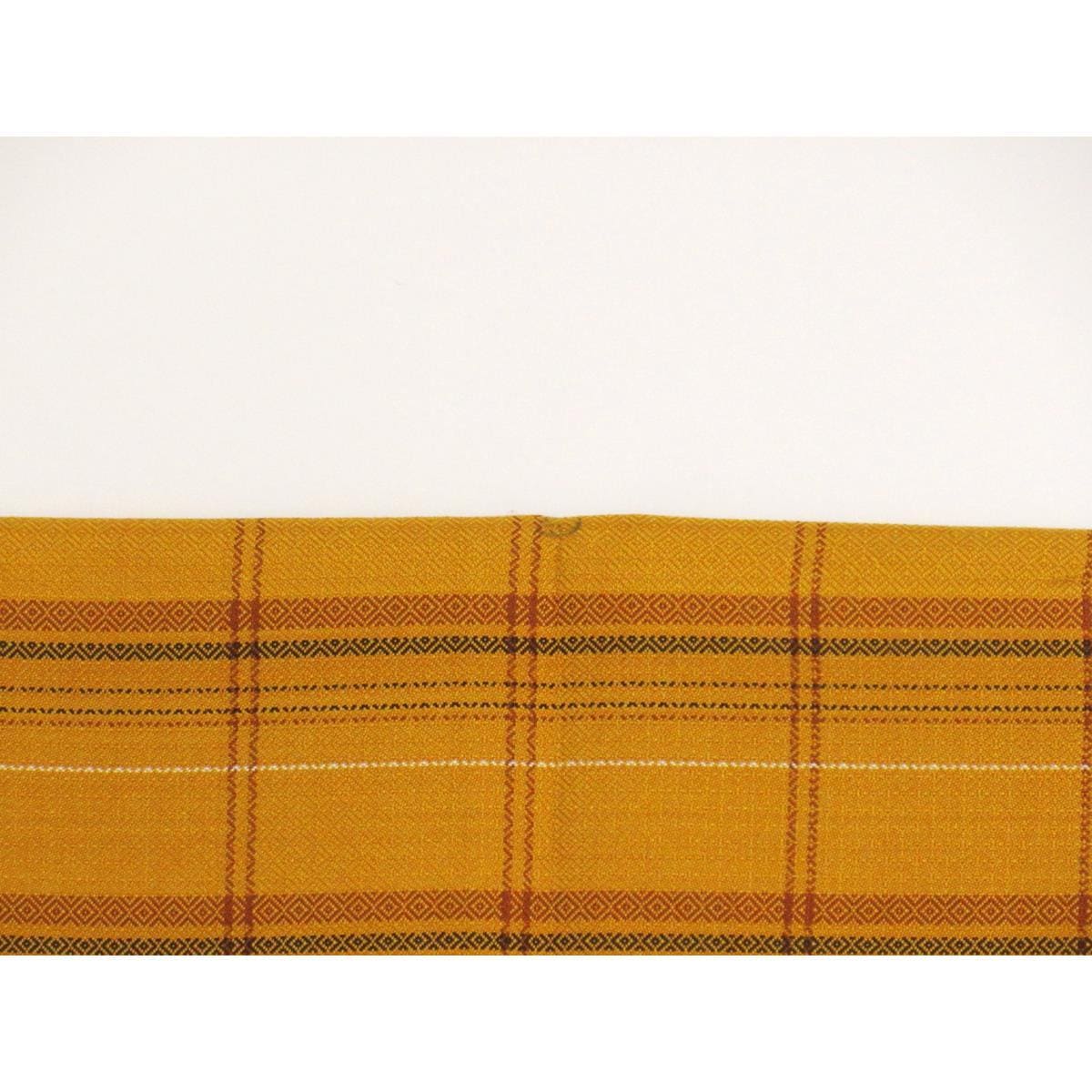 【未使用品】紬　黄八丈　証紙付　まるまなこ