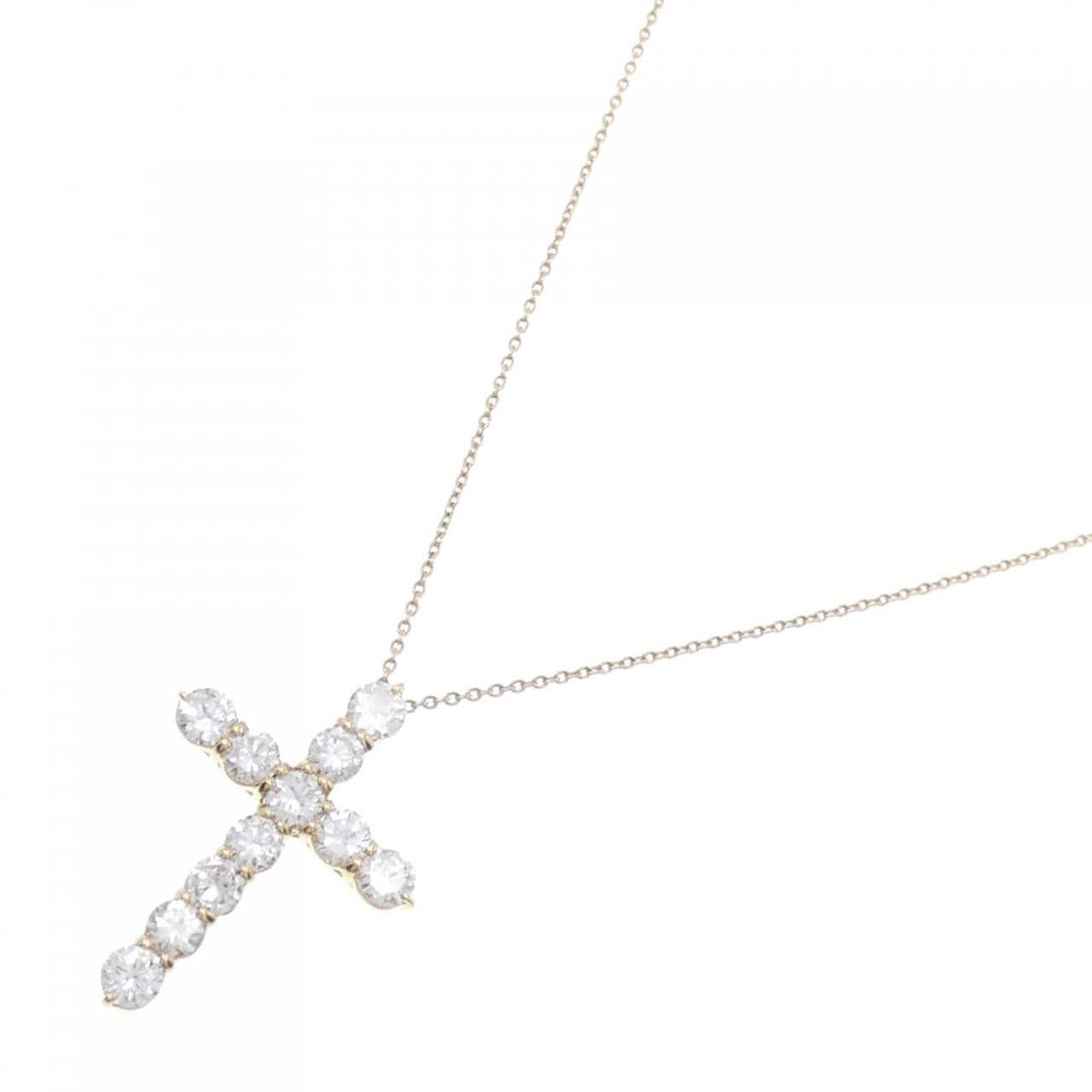 K18YG cross Diamond necklace 2.01CT