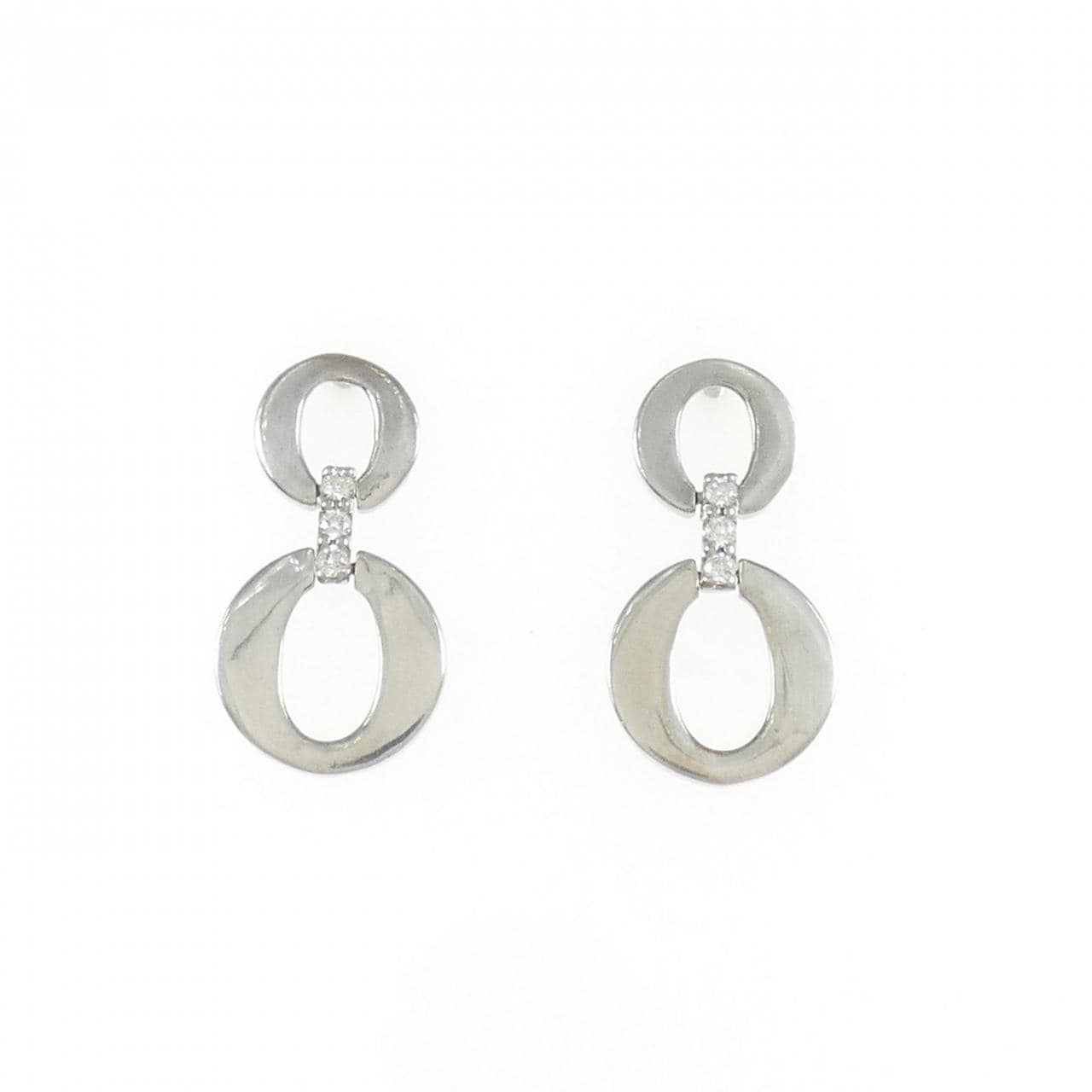 K18WG ダイヤモンド ピアス 0.04CT