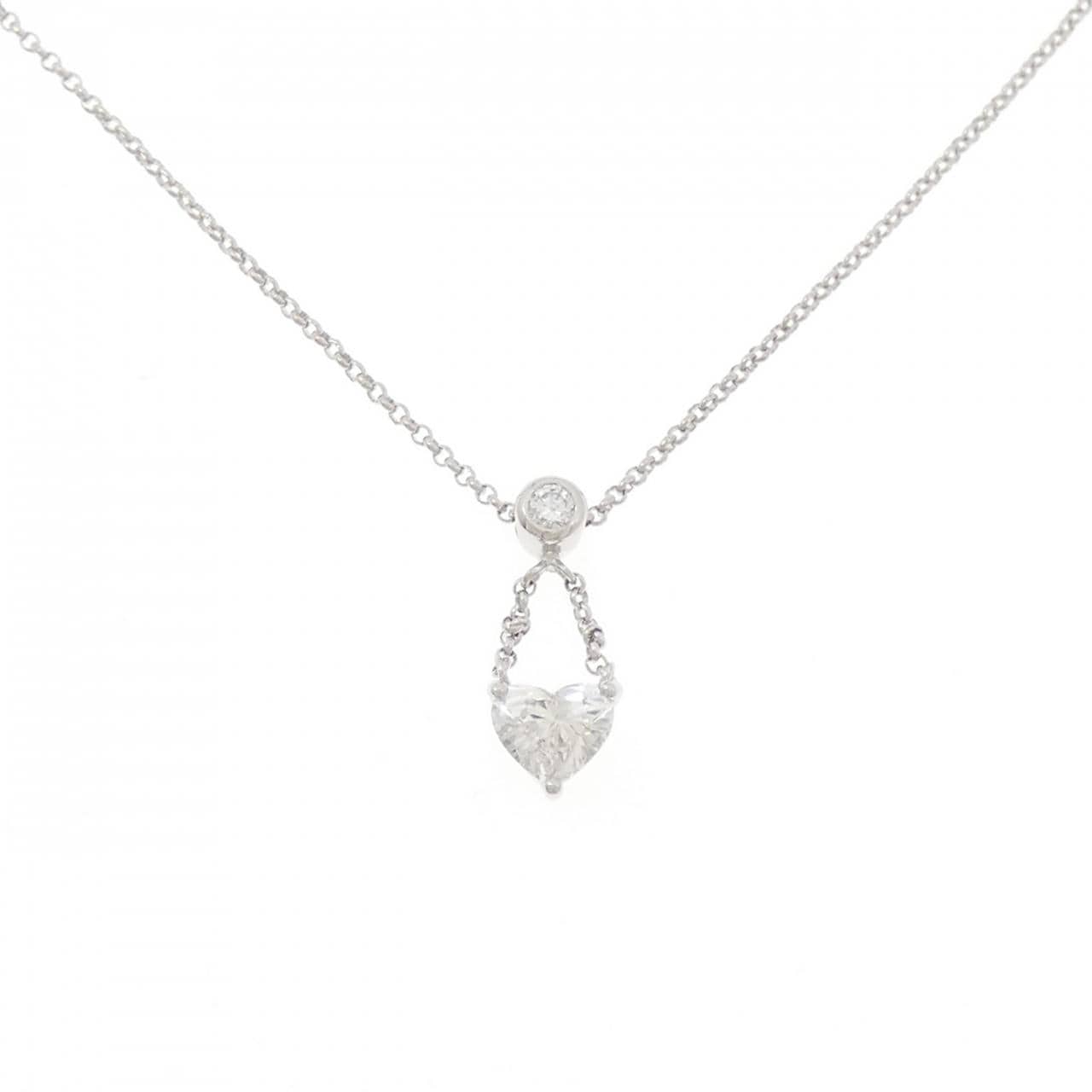 PT900/PT850 ハート ダイヤモンド ネックレス 0.354CT