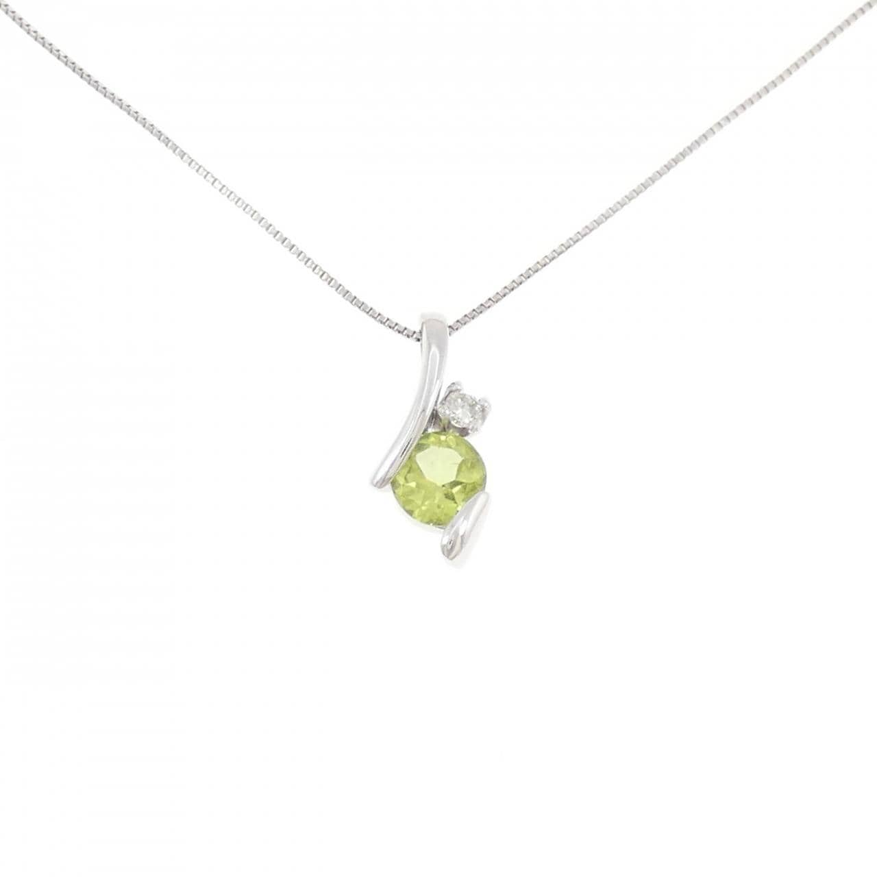 K18WG ペリドット ネックレス