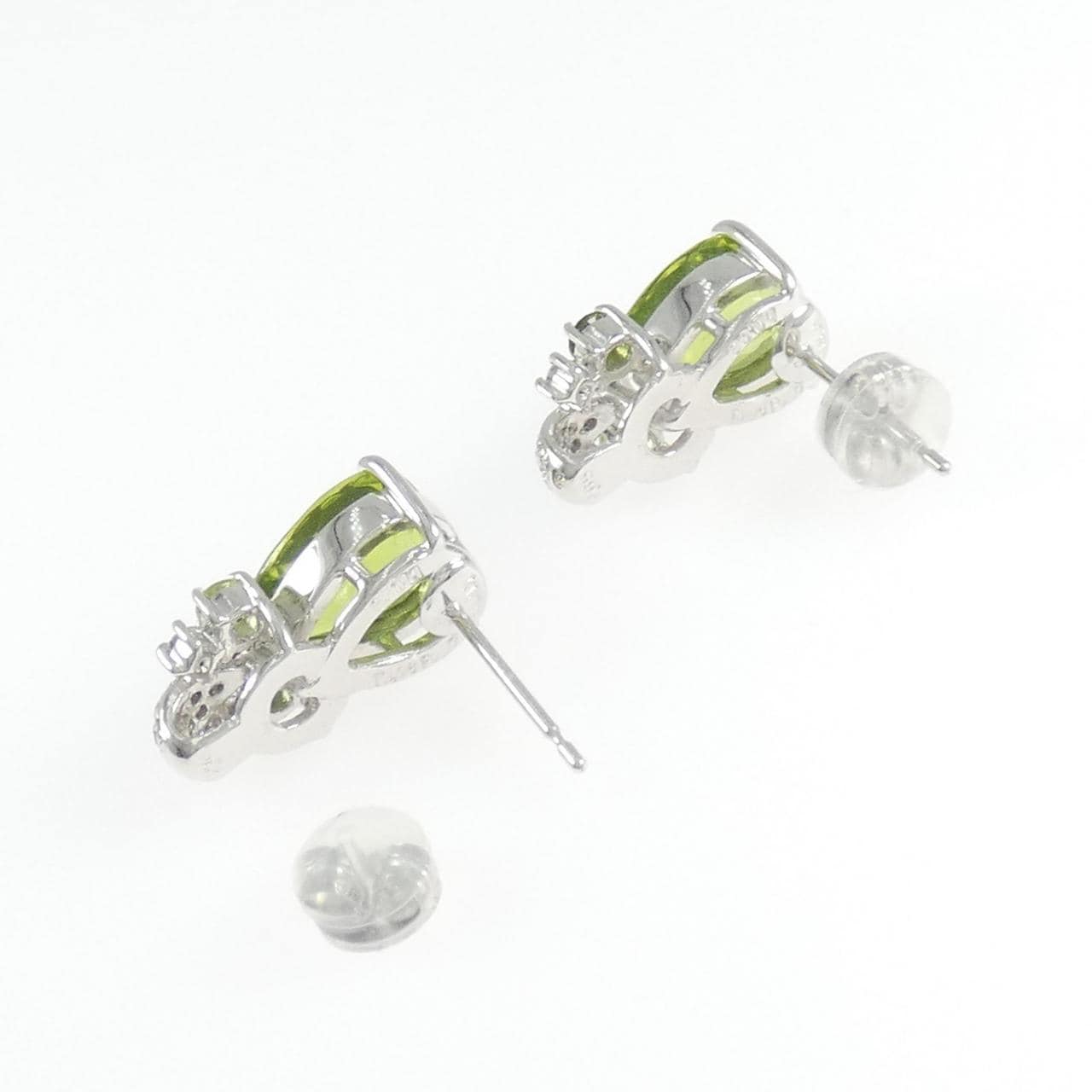 K18WG カラーストーン ピアス