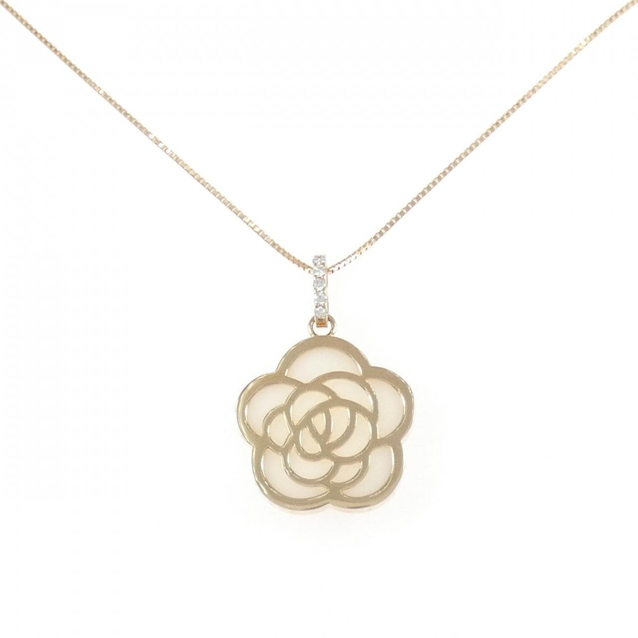 K18PG フラワー サンゴ ネックレス