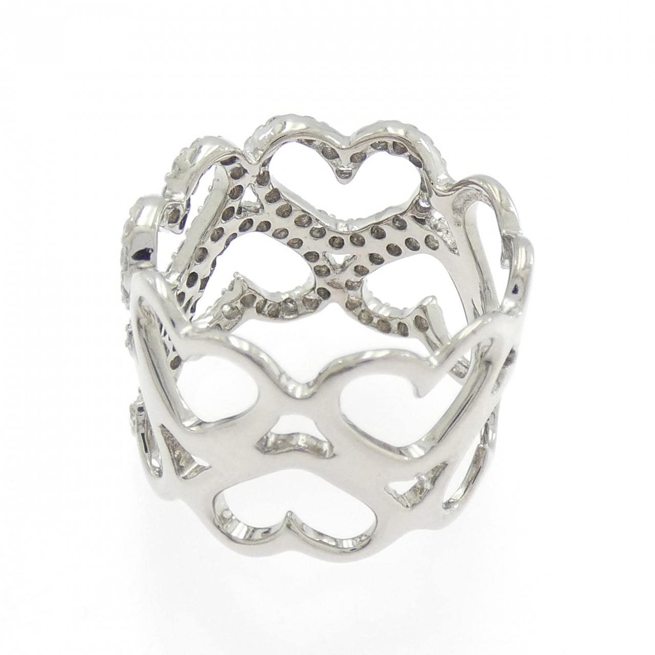 K18WG ハート ダイヤモンド リング 0.83CT