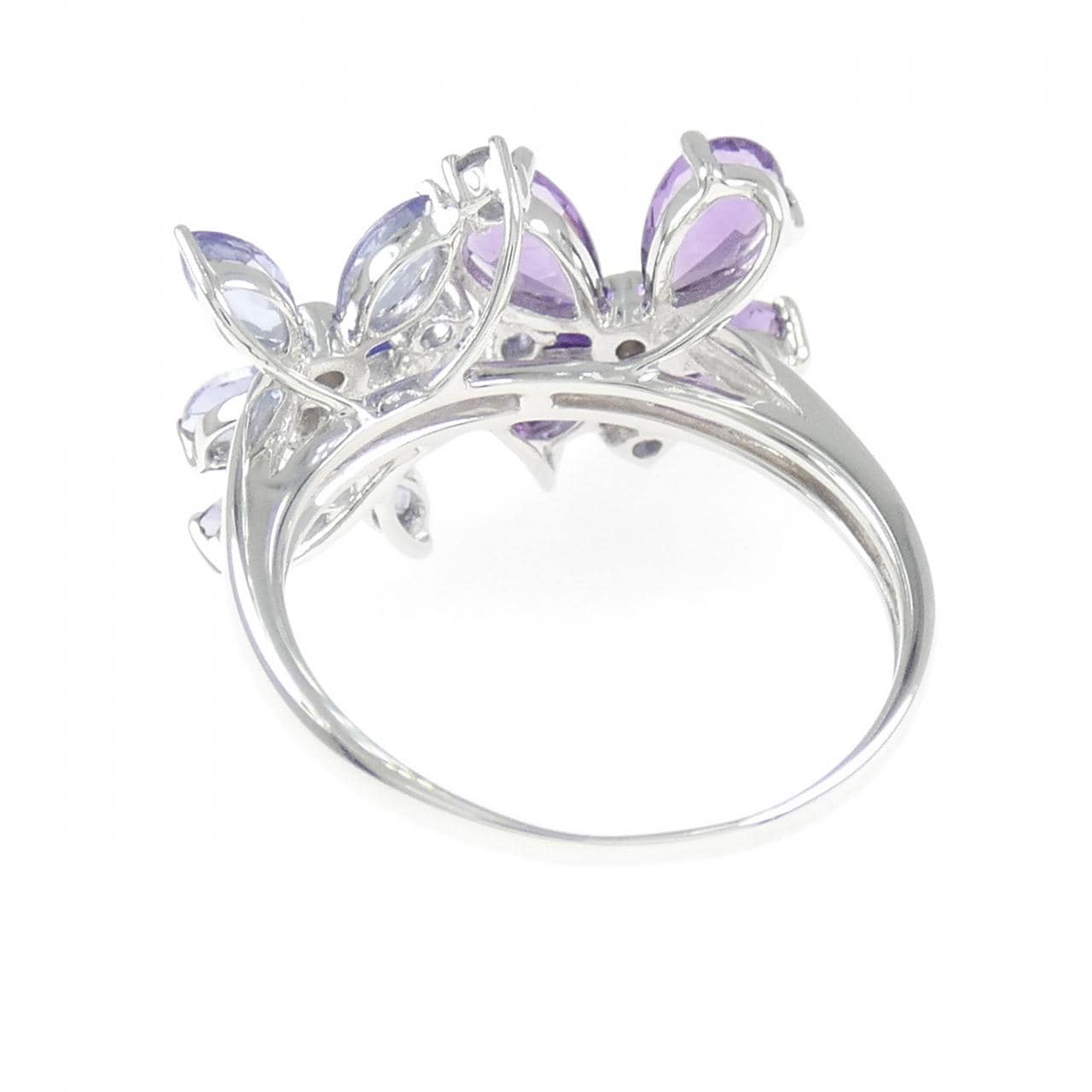 K18WG カラーストーン リング