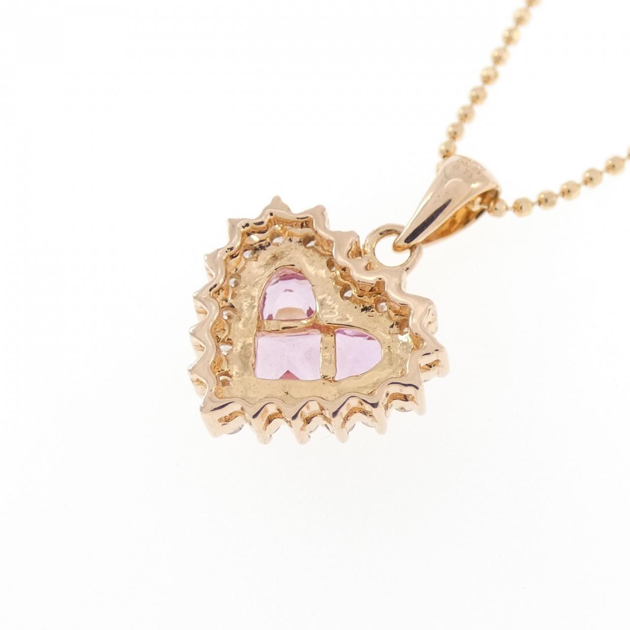 K18PG ハート サファイヤ ネックレス 0.73CT