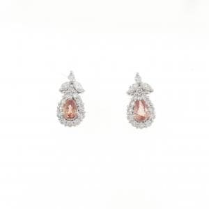 PT900 パパラチアサファイヤ ピアス 0.552CT