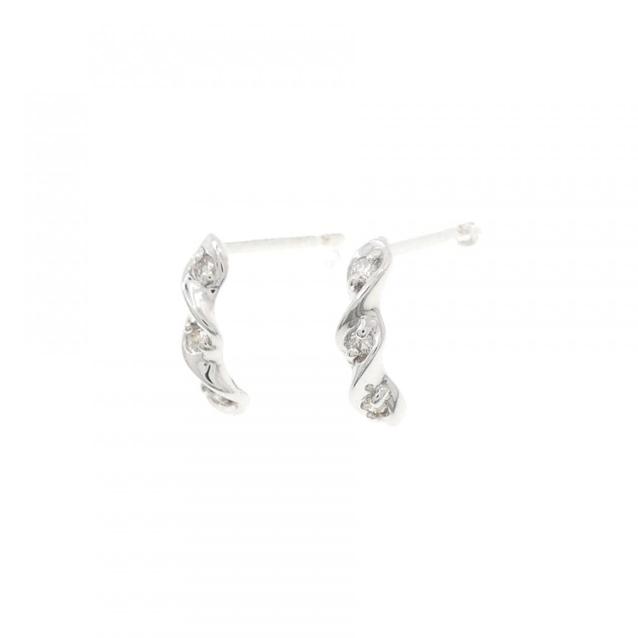 K18WG ダイヤモンド ピアス 0.06CT