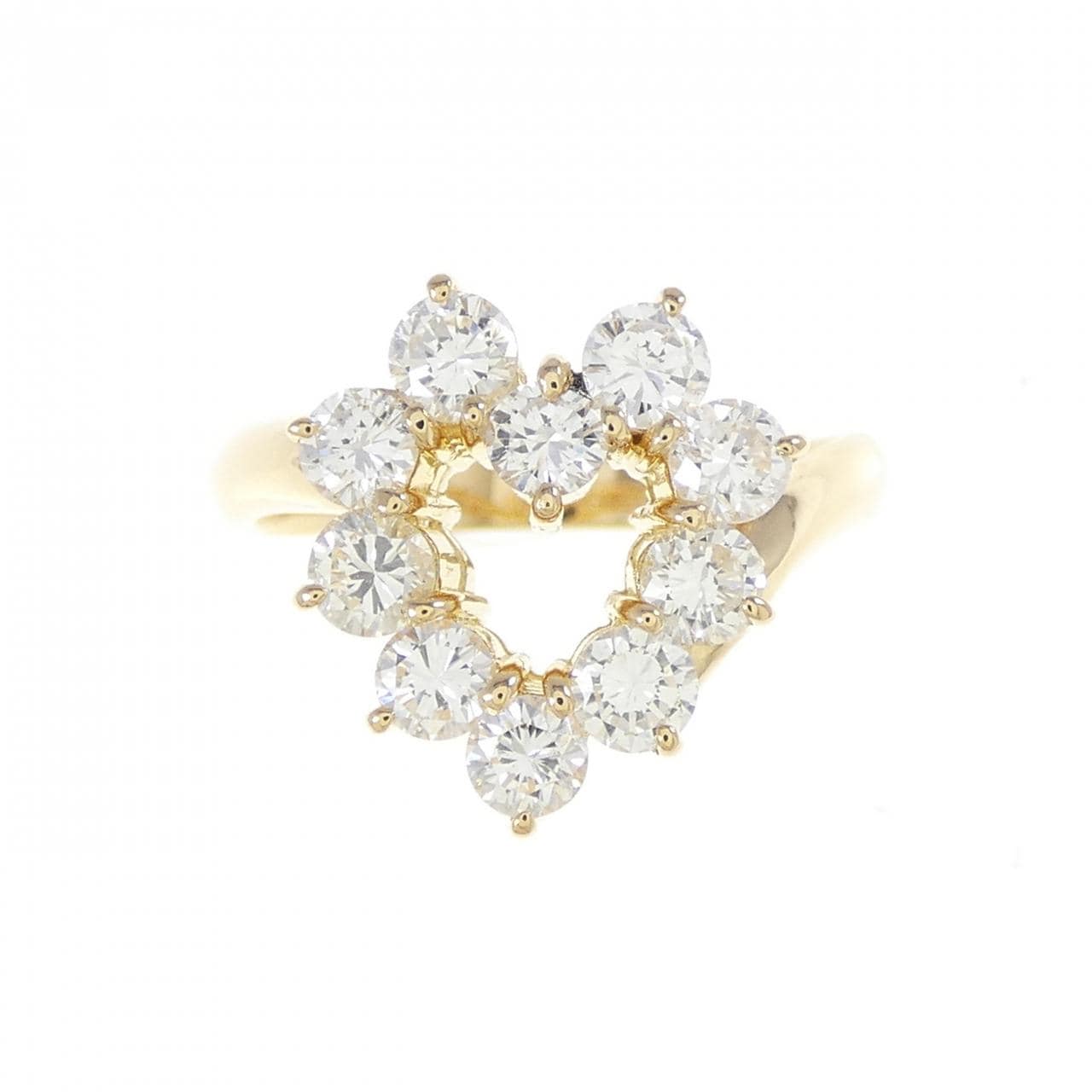 K18YG ハート ダイヤモンド リング 1.00CT