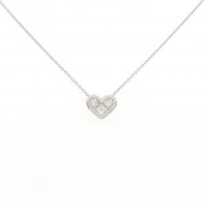 K18WG ハート ダイヤモンド ネックレス 0.50CT