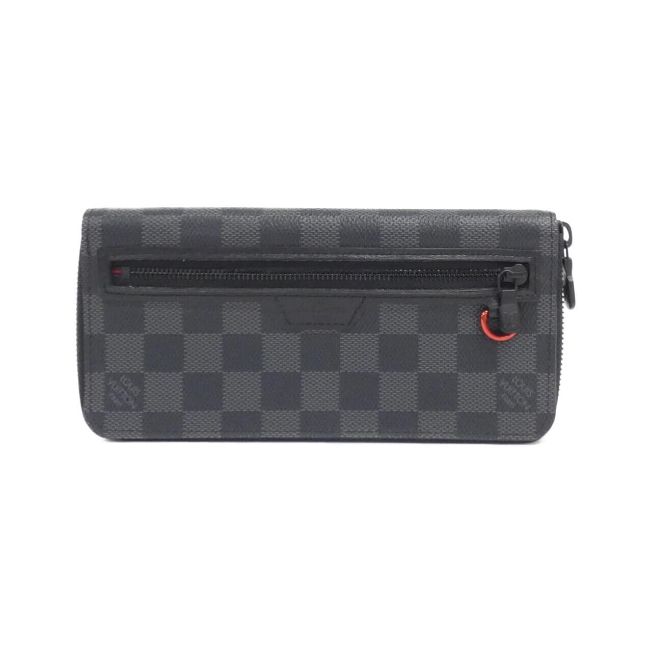 LOUIS VUITTON Damier 石墨實用實用拉链錢包垂直 N60355竖版