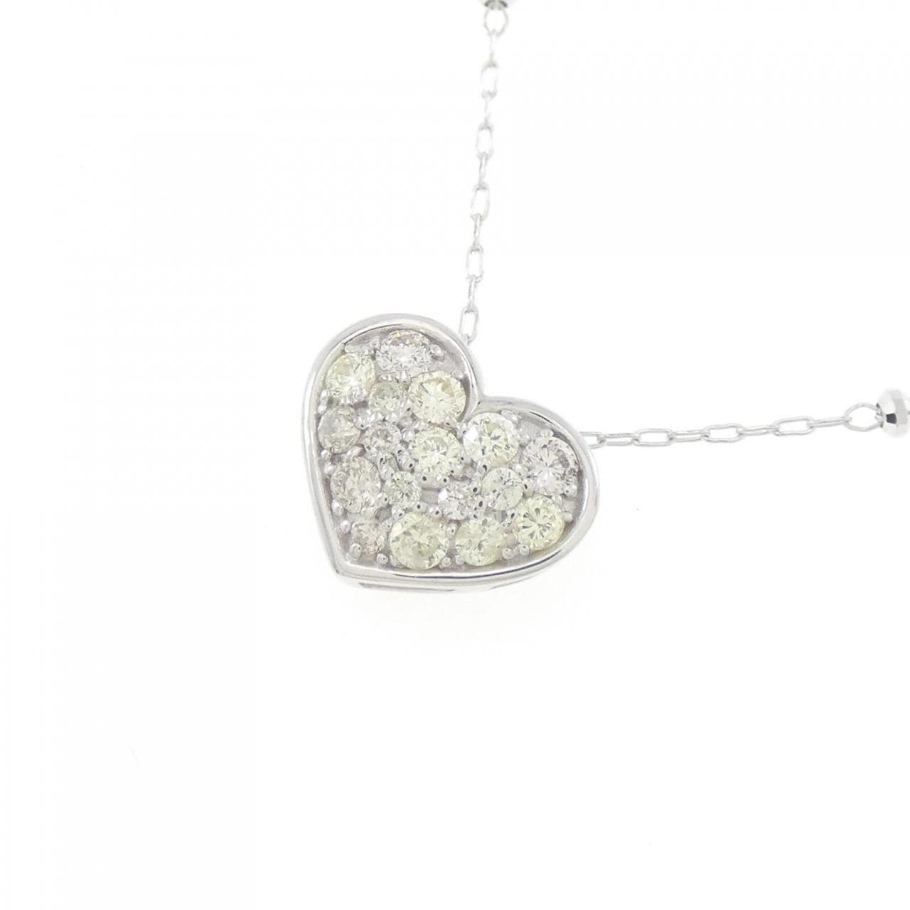 K18WG heart Diamond necklace 0.30CT