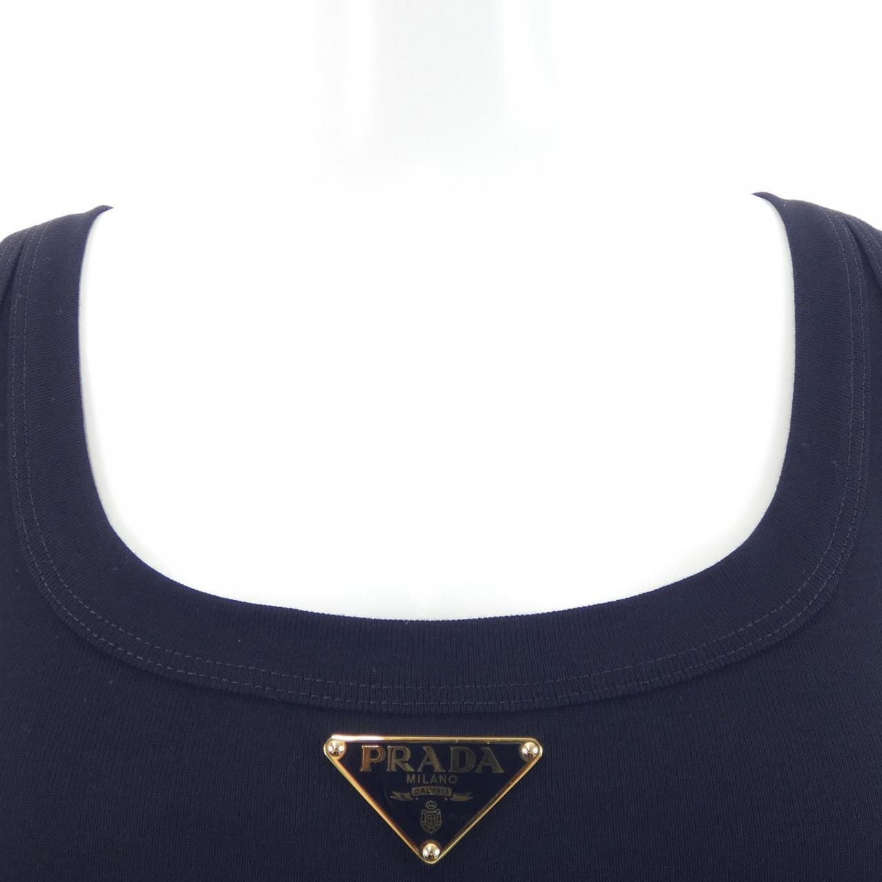 プラダ PRADA トライアングルロゴ リブニット ジャージー タンクトップ 39546X S222 10Z0 タンクトップ