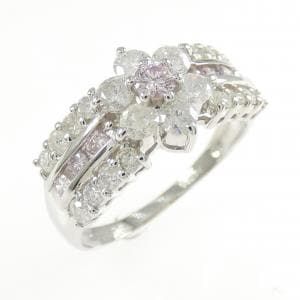 PT1000 フラワー ピンクダイヤモンド リング 0.2CT