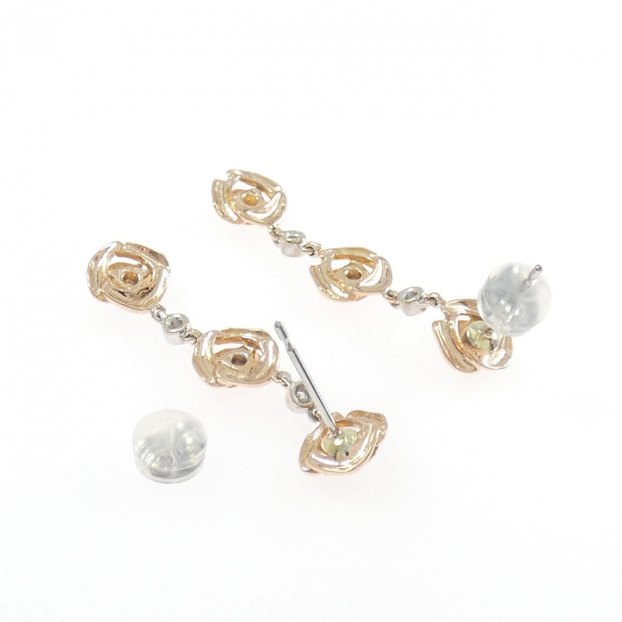 K18WG/K18PG ローズ ダイヤモンド ピアス