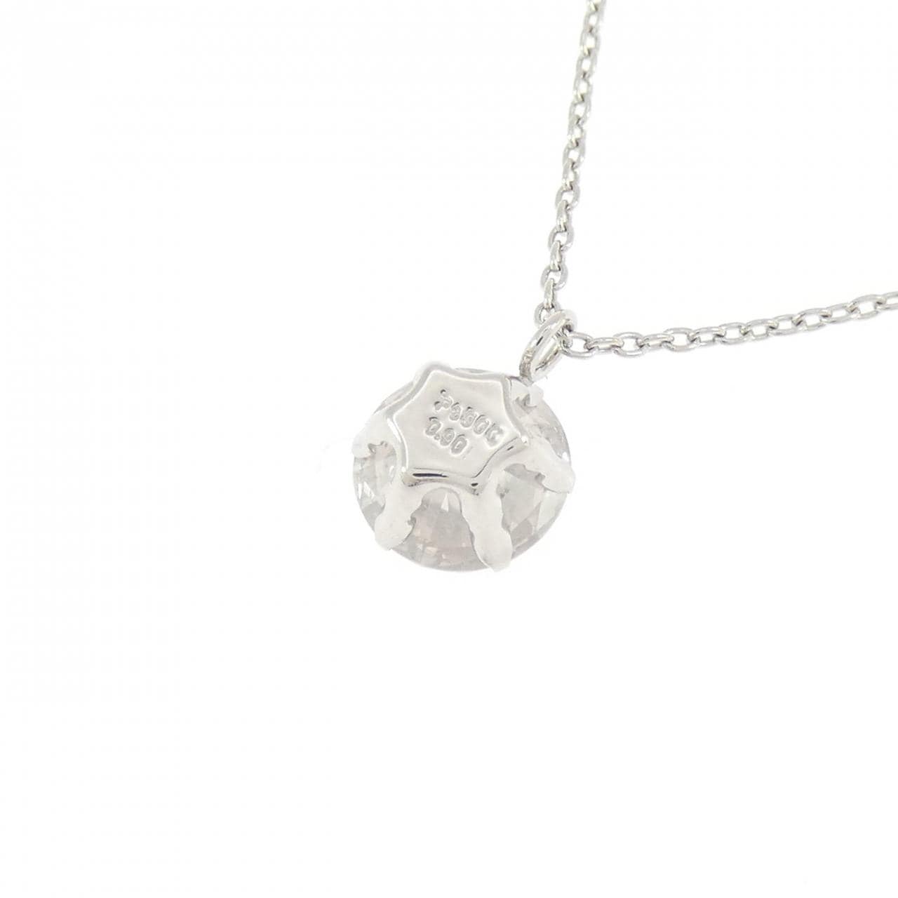 PT900/PT850 ソリティア ダイヤモンド ネックレス 0.90CT