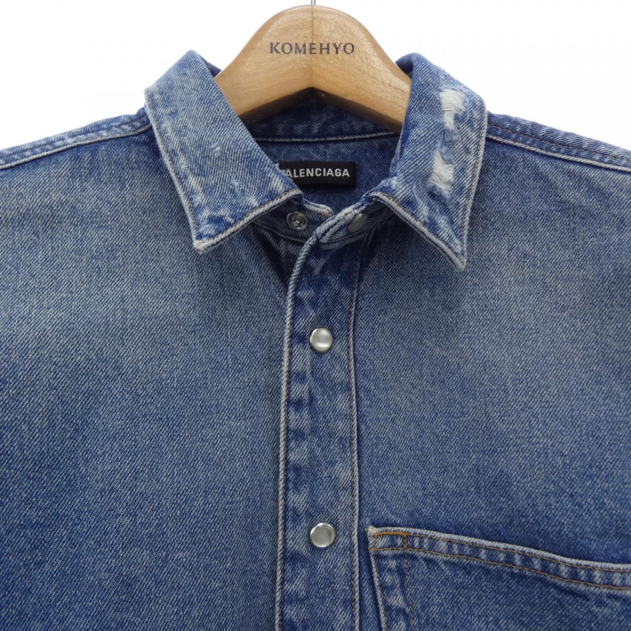 バレンシアガ BALENCIAGA ダメージ加工 571371 TCW03 シャツ